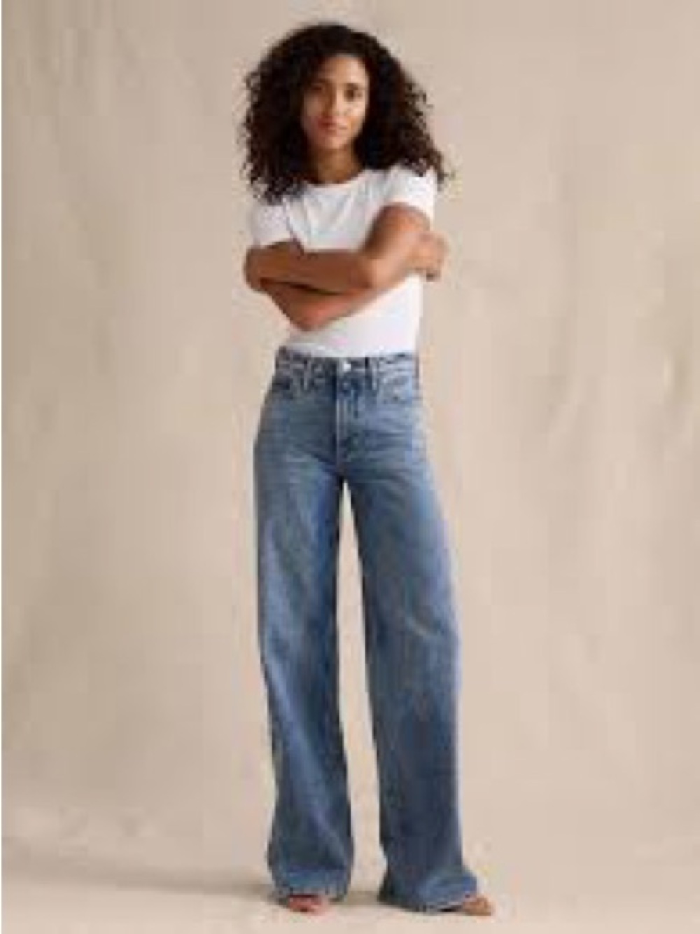 Banana republic high-rise icon wide leg Gene, light wash size 25/0